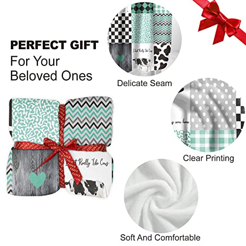 Btzo Cow Print Blanket,Cow Decor Cow Throw Blanket Farm Animals Blankets Gifts For Home Couch Bed Sofa Decor 50"X60" #TOP2