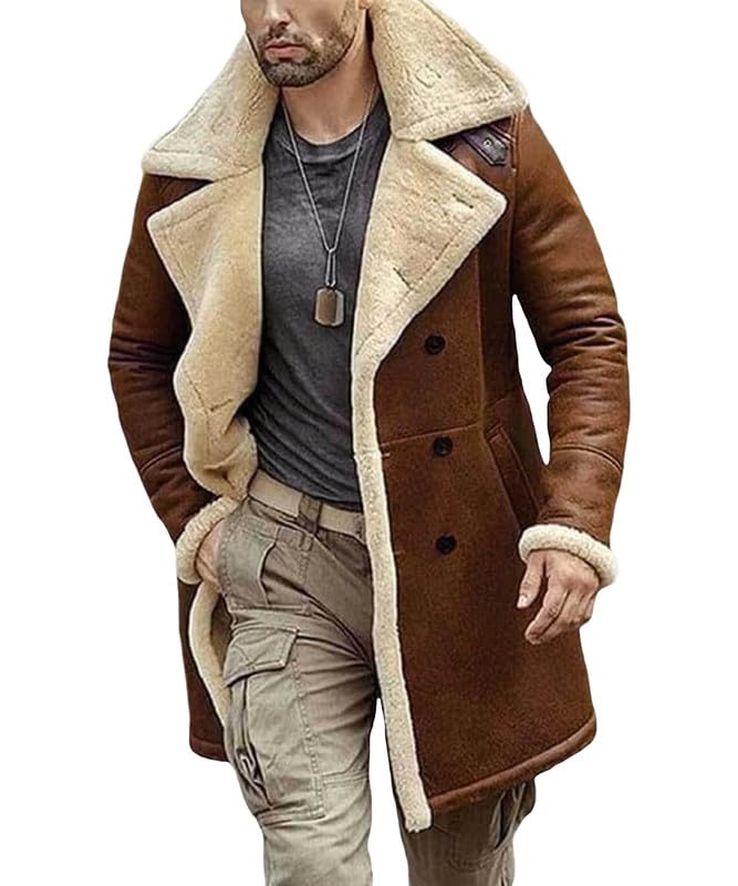 J'Jackin Brown B3 Shearling Leather Coat...