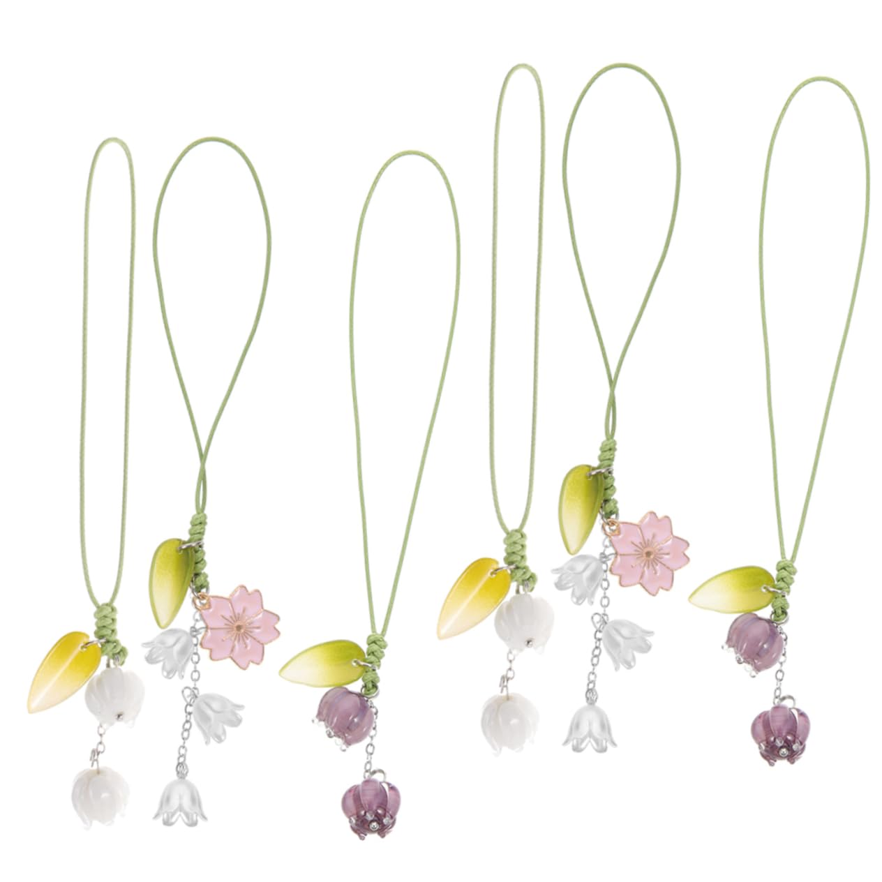 ABOOFAN 30piezas Lanyard De Teléfono Colgante De Flor De Accesorios Coloridos Para Móviles Cámaras y Llaveros Diseño Creativo