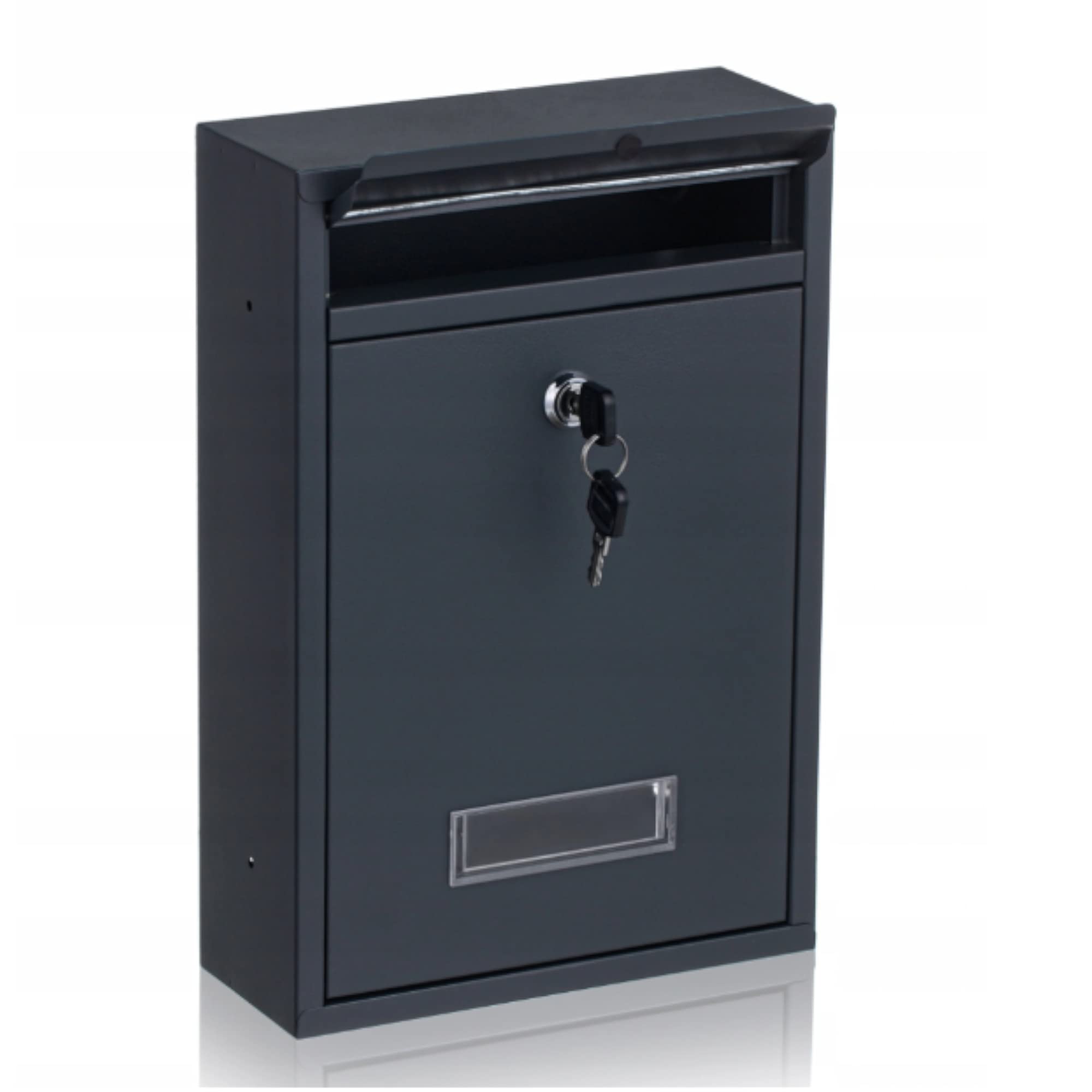 Virone Bali Boîte aux Lettres avec Plaque pour Nome en Acier Galvanisé avec Clé (Anthracite)