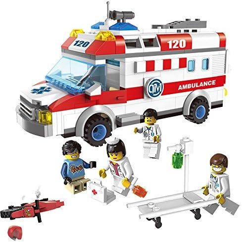 zhenyu Ambulance Nurse Doctor First Aid Stretcher Bricks Toys Building Block Sets Toys for Baby Gift