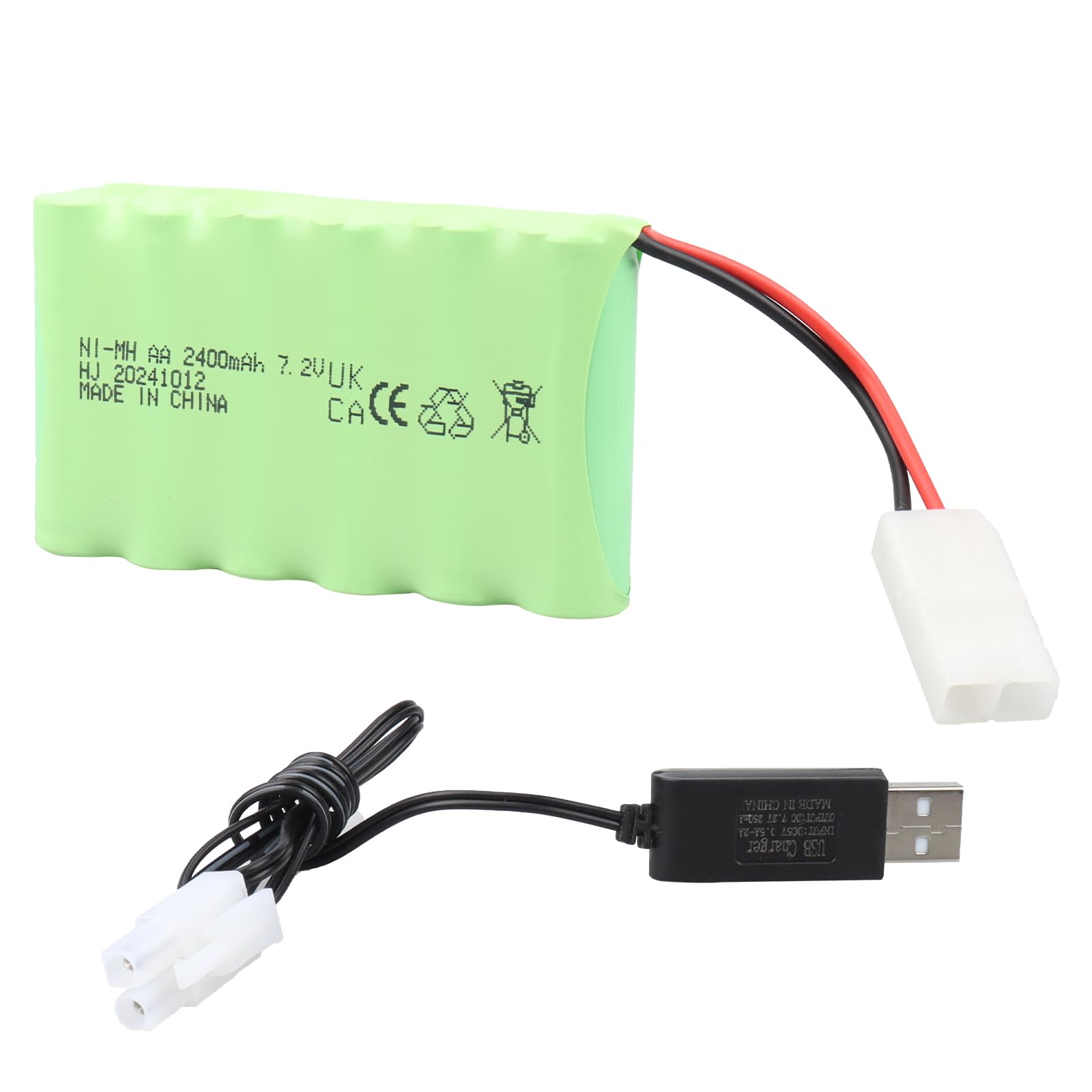 7.2V 2400mAh NI-MH Rechargeable Battery with KET Plug, AA RC Battery for Remote Controlled Trucks, Construction truck, Dump Truck and Climbing Vehicle, Radio Controlled Car, Off-Road Vehicles