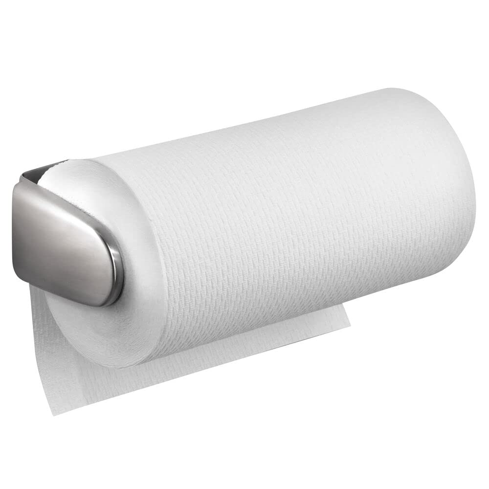 mDesign Metal Wall Mount Paper Towel Holder & Dispenser, Mounts to