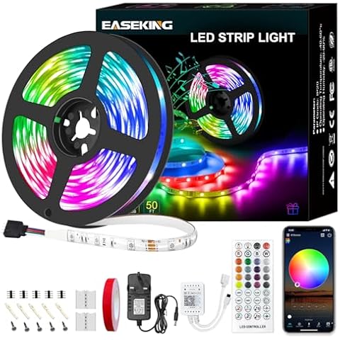 Easeking RGB LED Strip Light for Bedroom Cover