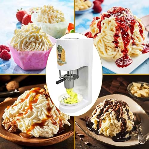 HNBYLMM Elektrische Eismaschine - Kommerzielle Spaghetti-Eismaschine, Eismaschine, Spaghetti-Gelato-Maschine mit 4 Formen, Fruit Softeismaschine für Eisdielen und Dessertläden – Bild 7