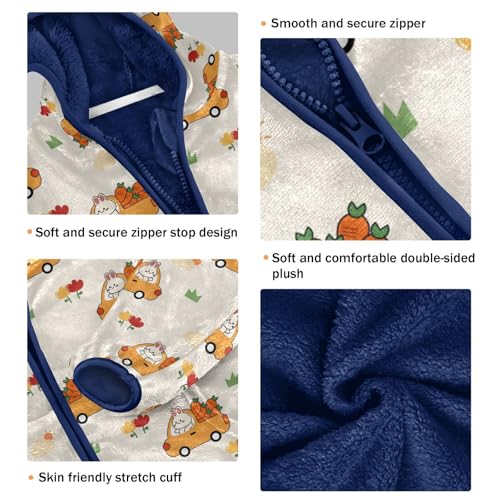 Rabbit Drive Truck Carrot Girls Fleece Jacket Girls Fall Jacket Girls Zip Up Hoodie Girls Sherpa Jacket 2-10T3