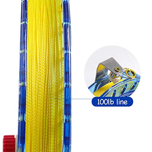 USATDD Kite Reel Winder Line Winding Reel Grip Wheel Handle with 656 ft Durable String and Lock Function Lockable Professional Outdoor Kite Accessories