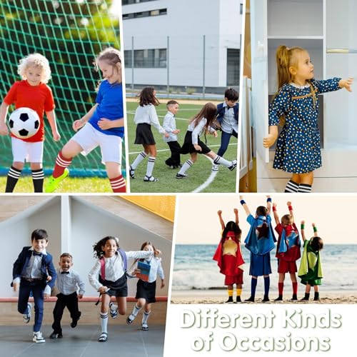 Century Star Kids Soccer Socks Youth Boys Softball Baseball Sock Girls Knee High Socks Sports Stripe Toddler Long Stocking4