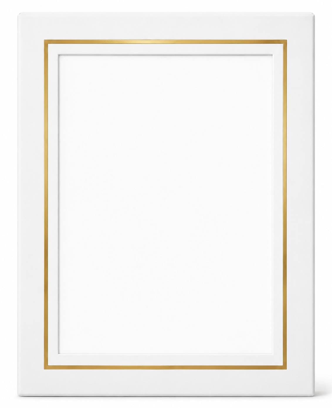 Paper Photo Mount Frame for 4x6 Photos with Golden Strip, Pack of 25 | Wedding Display, White Border,paper mount , 4x6 mount-image-49