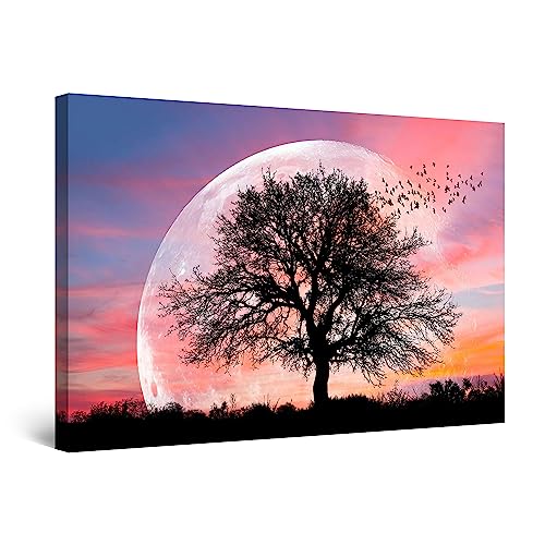 Startonight Bilder - Die Vögel vom Baum - Leinwandbilder Moderne Kunst, Wanddeko Kunstdrucke, Wandbilder XXL Wohnzimmer Groß Wand Bild 80 x 120 cm, Tag Nacht Effekt, Elegante Geschenkidee Wand Deko Startonight Bilder - Die Vögel vom Baum - Leinwandbilder Moderne Kunst, Wanddeko Kunstdrucke, Wandbilder XXL Wohnzimmer Groß Wand Bild 80 x 120 cm, Tag Nacht Effekt, Elegante Geschenkidee Wand Deko