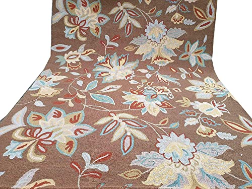 Image of Export Quality Handtufted Woolen Carpet for Living Room Bedroom & Hall - Color - Choco /Multi - Size - 8 x 11 Feet