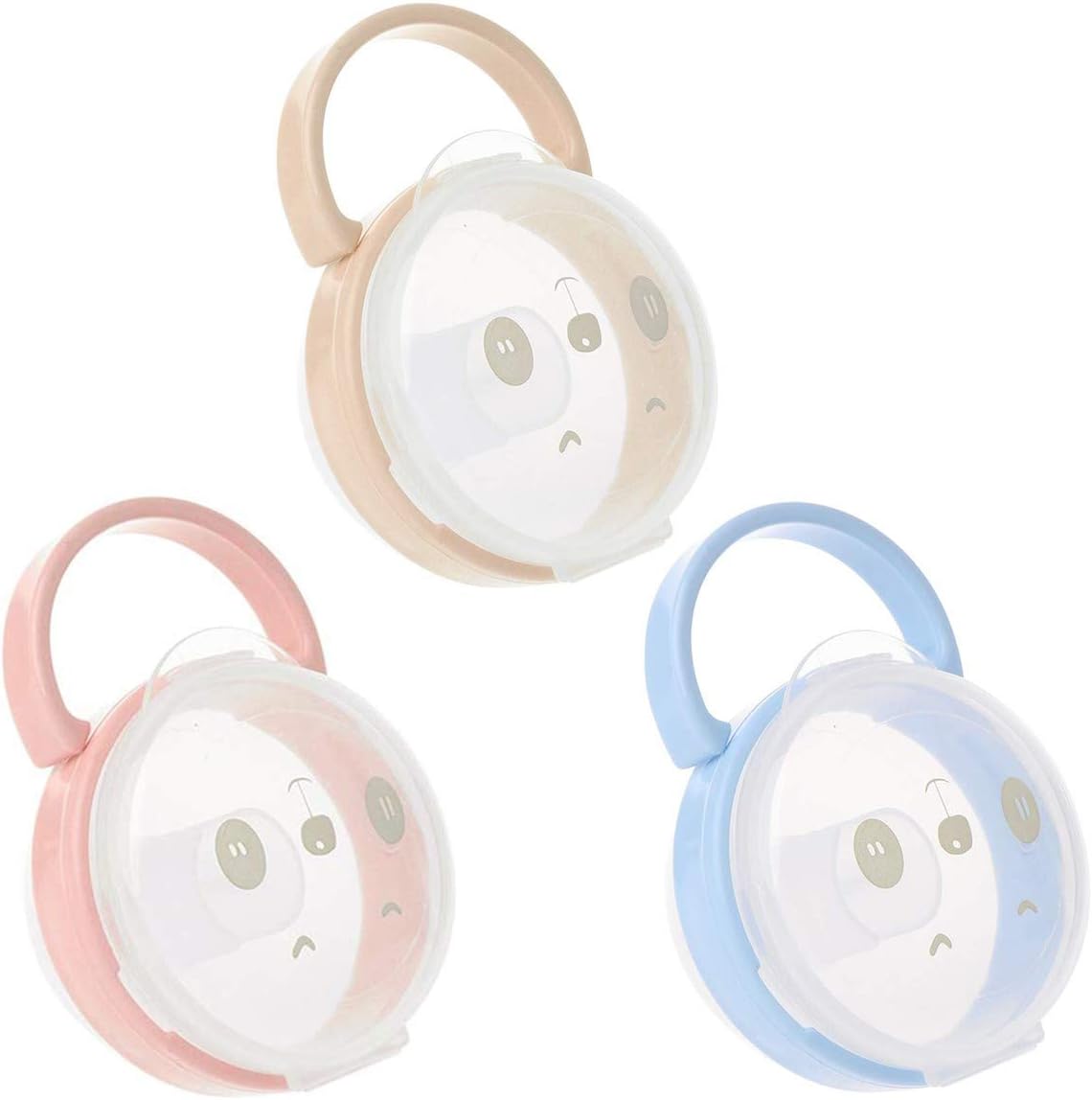3 Pieces Baby Dummy Case, Travel Soother Box Baby Pacifier Holder Storage Case Dummy Container for Infant Baby Toddler