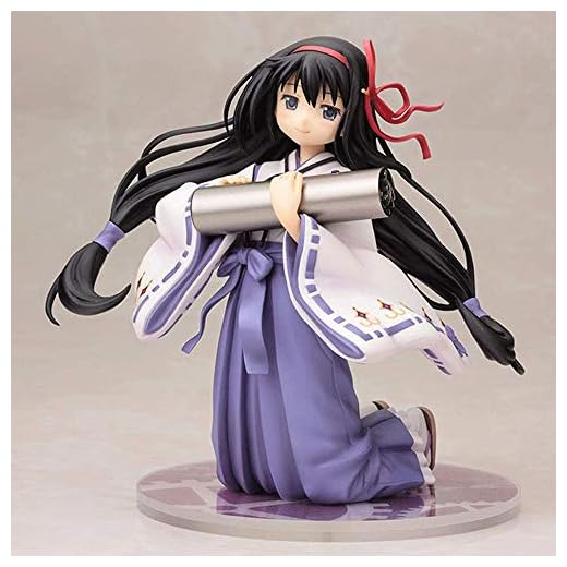Akemi Homura hand-made model, standing posture in witch costume, 14cm/5.5 inch PVC material, black flowing straight hair, purple eyes, white skin (collectible gift).