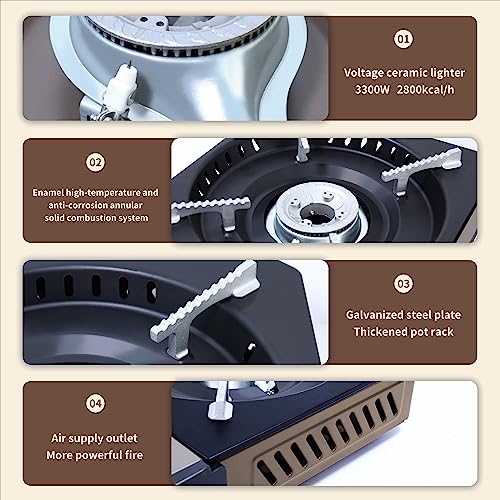 Runnatal Portable Camping Stove, 3300W Butane Stove, Outdoor Windproof Camping Stove, Home Restaurant Rv #TOP2