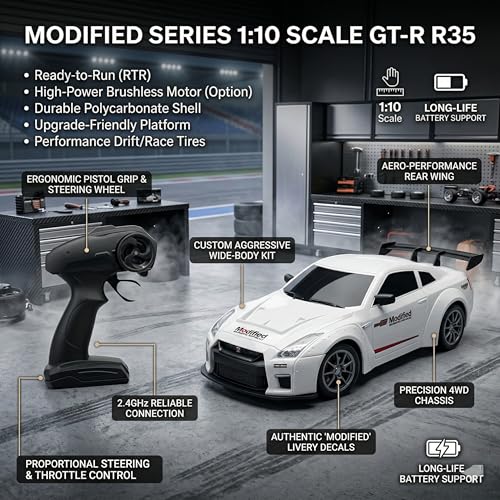 Image of Trocshop RC Racing Drift Cars, 1:24 Scale, 4WD, 20kmph, Remote Control, Drifting Car, 3 Years and Up, Sports Toy Car (Random Color)