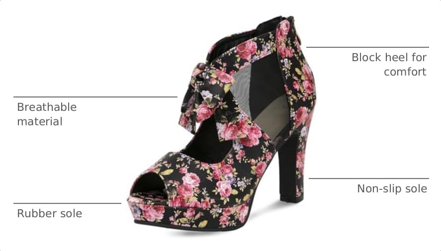 Image of GATUXUS Open Toe Women Platform High Heel Shoes Bows Strappy Sandals