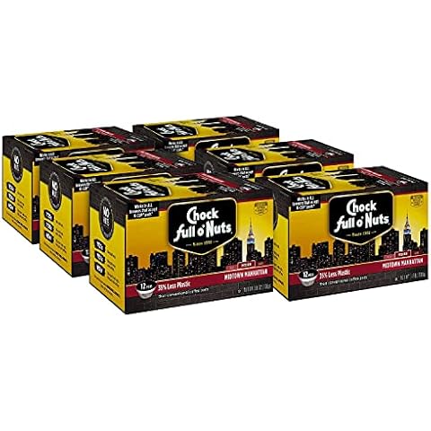 Chock Full o'Nuts Manhattan Medium Roast, K-Cup Coffee Pods (3.8 Ounce (Pack of 6), Midtown Manhattan) Cover