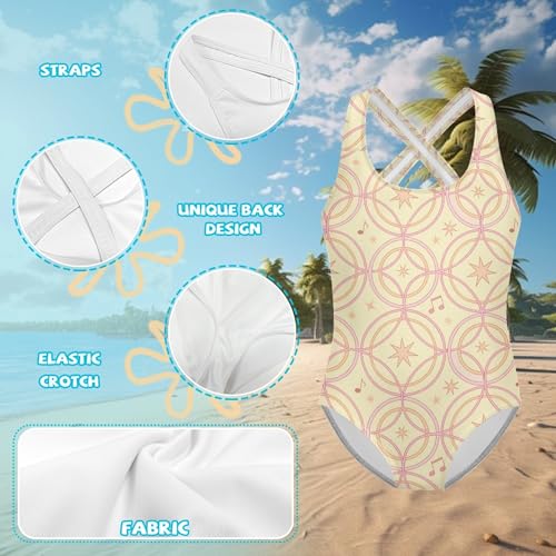 Image of Girls One Piece Swimsuit 3D Sequin Glitter Cross Back Quick Dry Sparkly Bathing Suit for Beach Pool 5-14Y