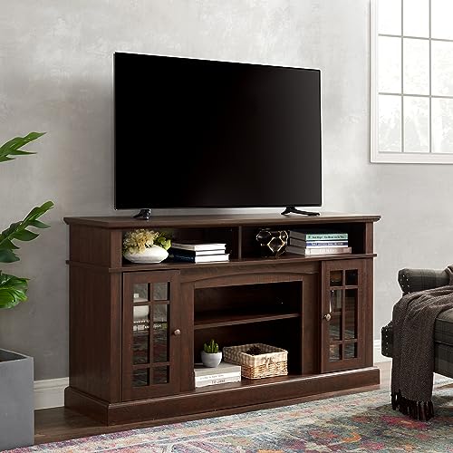 Sunlifer HK-YLTS-9204 58 Inch Farmhouse Entertainment Center: Espresso Wood Tv Stand thumb #1