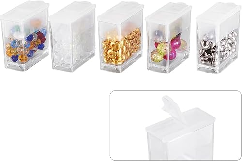 Miniatura 8 de Pandahall Contenedor de almacenamiento, Set de abalorio, Organizadores de cajas de almacenaje y botellas, transparente, 90 unidades de plástico