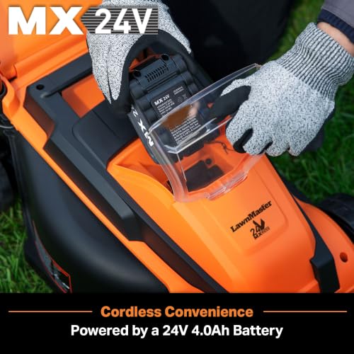 Image of LawnMaster Cordless 24V Max 13-inch Lawn Mower and Cordless Leaf Blower Combo with 2x4.0Ah Batteries and Charger-24VMWBL