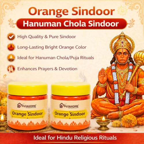 Image of Original Hanuman Ji Sindoor | Orange Sindoor |100% Pure Hanuman Ji Pooja Sindoor (250 Grams X 2 Box Pack)