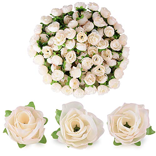 BUONDAC 100pcs 3cm Rose Artificielle Capitules Tete Fleur Faux Plante Artificielle Decoration pour Maison Mariage Fête