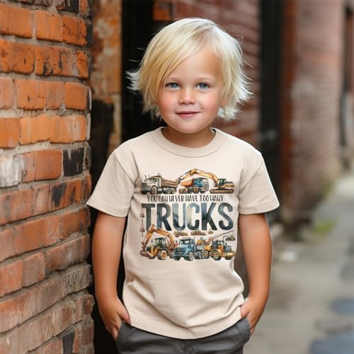 Construction Truck Varieties Toddler Shirt - Dump Truck Excavator Kid's Shirt - You Can Never Have Too Many Trucks - Boho Natural Toddler & Youth Tee3