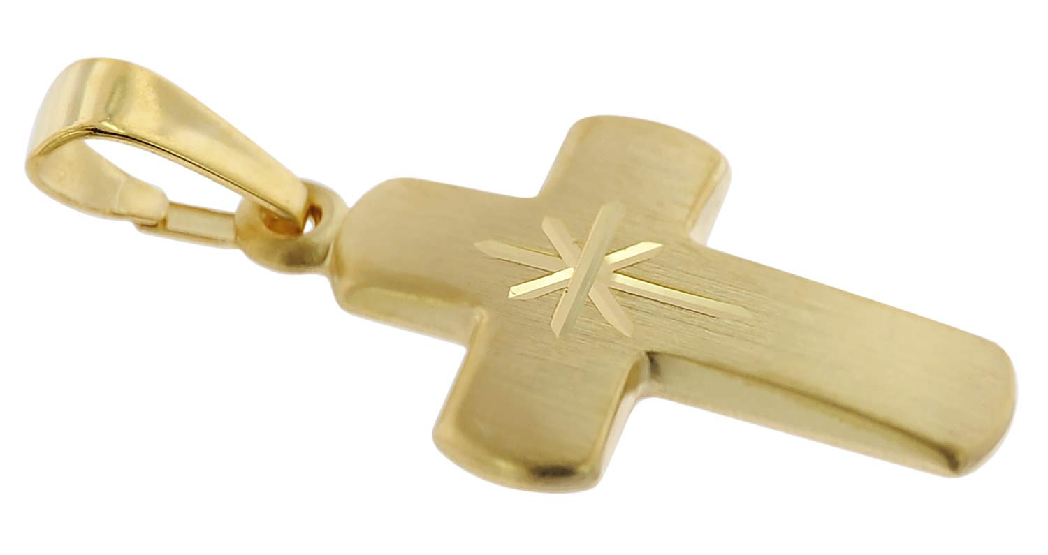 trendor Kreuz für Kinder Gold 333 mit goldplattierter Silberkette 48610