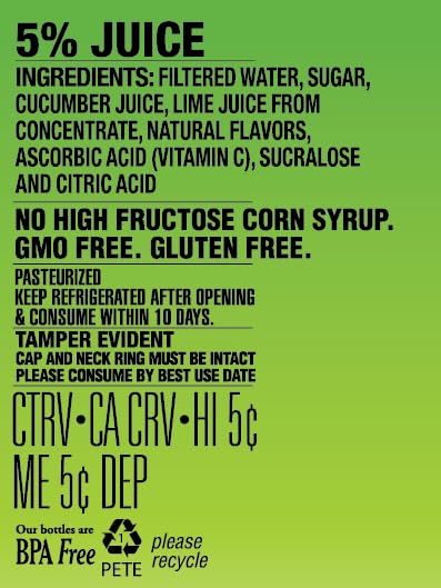 Langers Agua Fresca, Pepino y Limón (Cucumber Lime), 64 Fl Oz (Pack of 8)