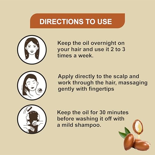Image of Khadi Herbal Natural Moroccan Argan Hair Oil | Hair Oil for Frizzy & Unmanageable Hair | Oil that helps hair regain its shine| Suitable for All Hair Types (Pack Of 2-420 ml)