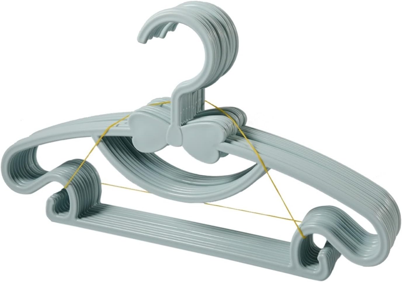 10/20pcs Children Clothes Hanger Rack Portable Plastic Display Hangers Windproof Children Coat Baby Clothes Hangers(Green,10 pcs)