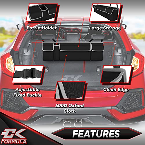 Ck Formula Trunk Organizer - Black Grey Trim, Extra Storage Space Saving With 4 Compartments For Car, Truck, Suv, Van, Automotive Interior Accessories, 1 Piece #TOP1