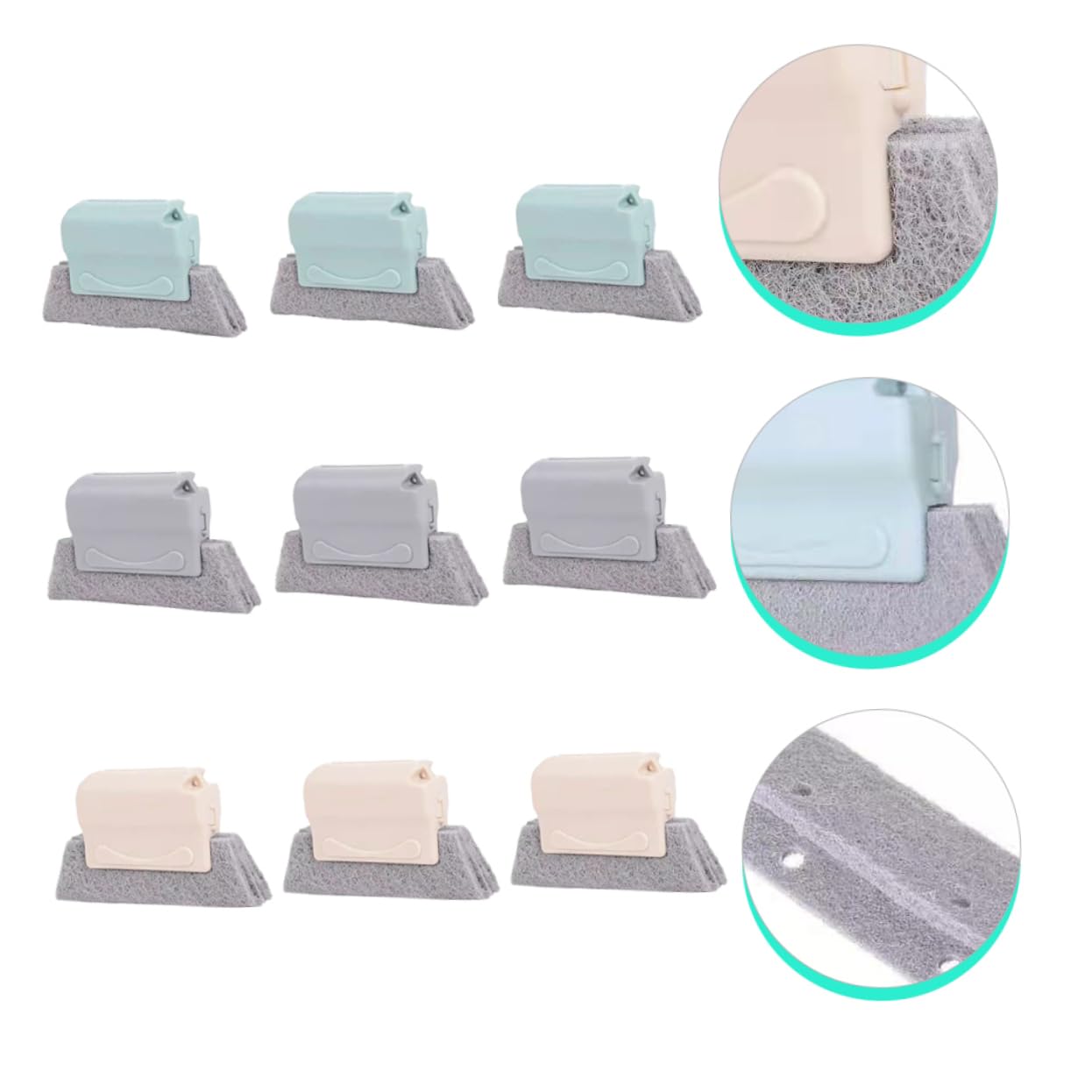 2 Set Spazzole Multifunzionali Per Fessure Finestre Strumenti Per Rimuovere Polvere E Sporcizia Scanalature E Design Ergonomico E Maneggevole Colori 9 Pezzi*2