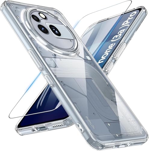 Image of Back Cover Case + Screen Protector for Nothing Phone 3a Pro 5G | Transparent Mobile Phone Back Cover Case for Nothing Phone 3 a Pro / 3a Pro 5G | TPU Transparent Back Cover