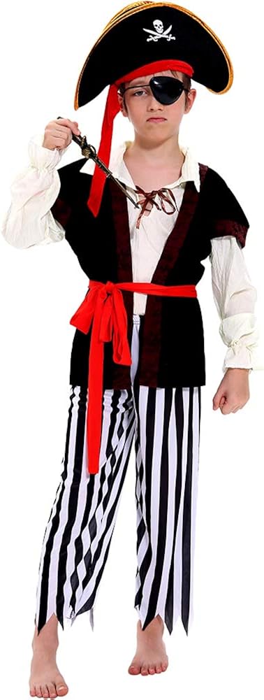 Miniatura 3 de Disfraz de pirata para niños, disfraz de pirata, espada, brújula, monedas, medallón, accesorios de pirata, para fiesta de Halloween