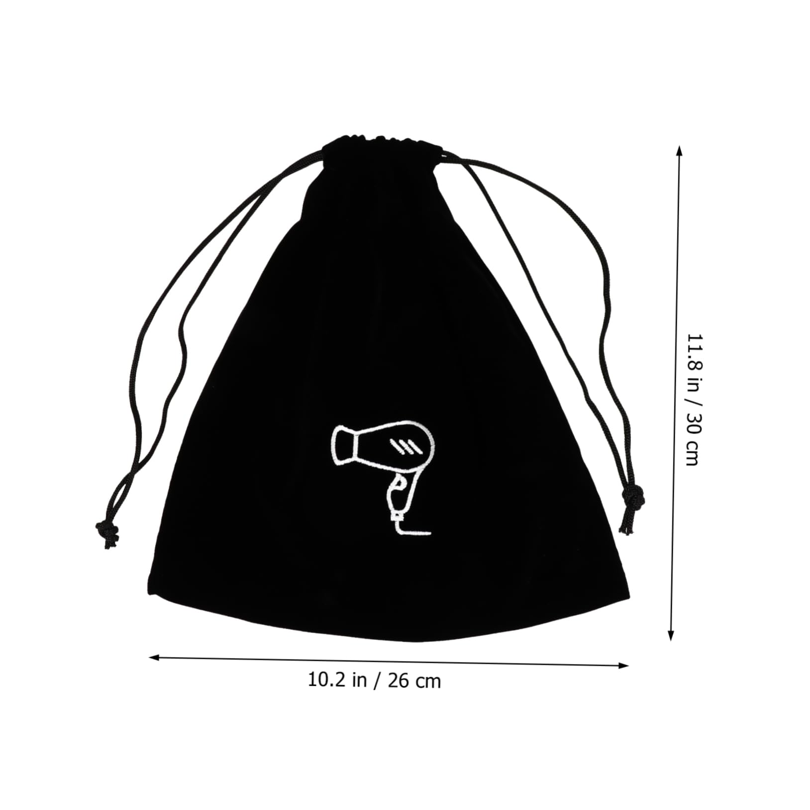 DOITOOL 15piezas Bolsa De Almacenamiento De Drawstring Para Secador De Pelo y Joyas De Flanel Para y Organizador Multiusos Negro
