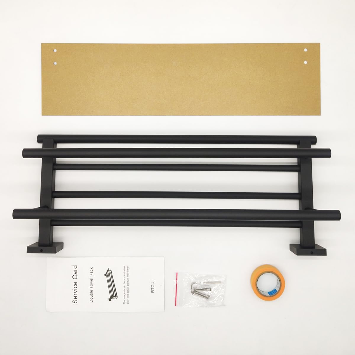 Towel Rack with Shelf 20 Inch Double Towel Racks for Bathroom Matte Black Bath Towel Holder SUS304 Stainless Steel Towel Rack Wall Mounted Modern Towel Hanger