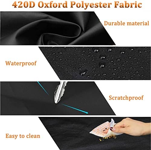 Snow Thrower Cover Waterproof Snow Blower Cover 420D Oxford with Windproof Buckles and Elastic Cord for Outdoor Electric All Weather Protection 54" Lx43 Hx32 W - 5