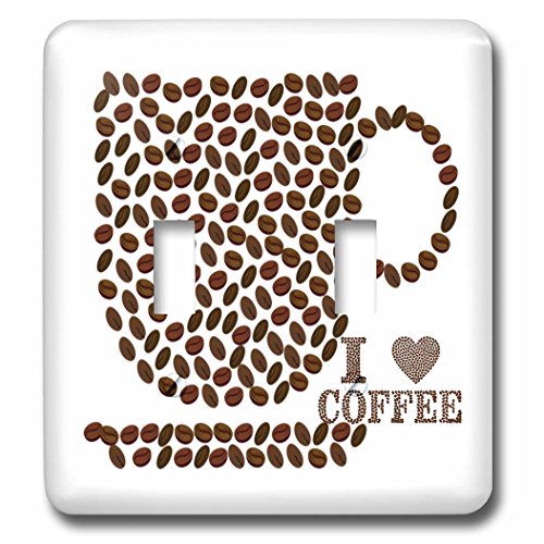 3dRose lsp_279933_2 Image Bean Cup and I Heart Coffee Interruptor de palanca, mezclado