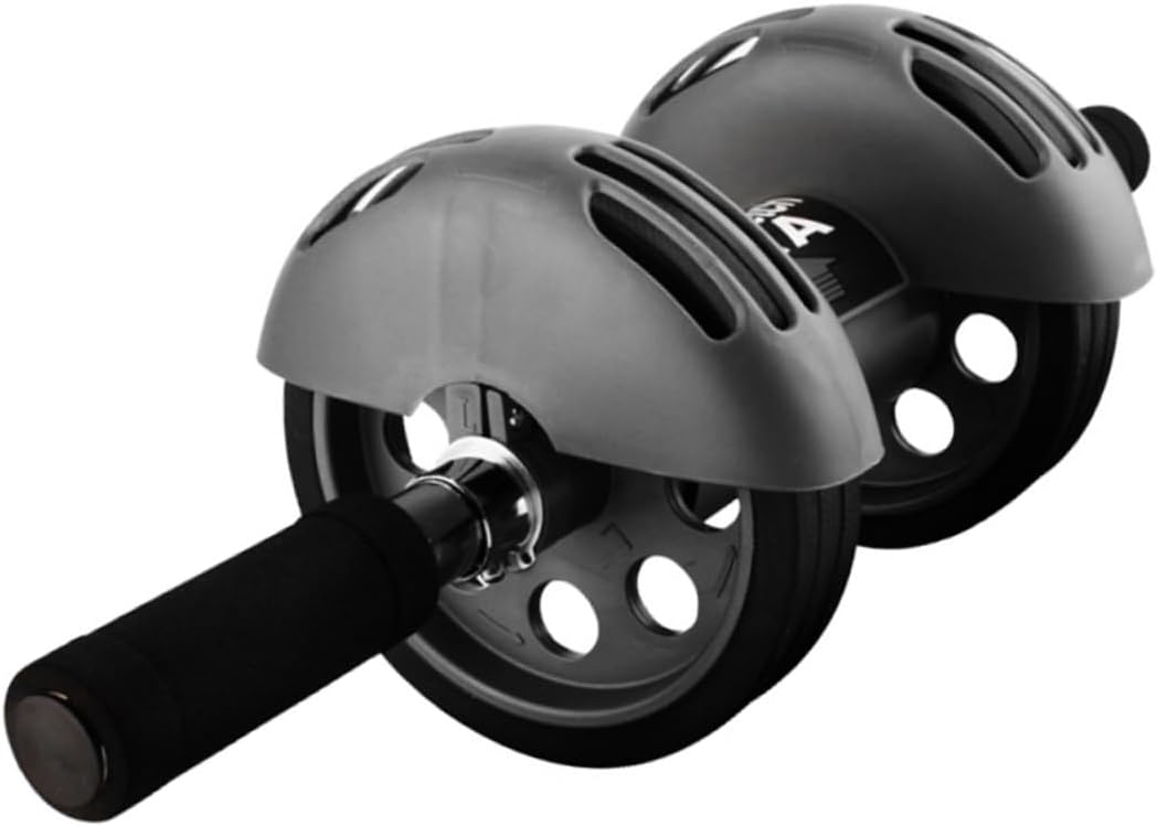 Automatic Rebound Ab Wheel with Dual Wheels and Blue Kneeling Pad Abdominal Roller for Core Workout Muscle Toning and Fitness Training at Home Gym