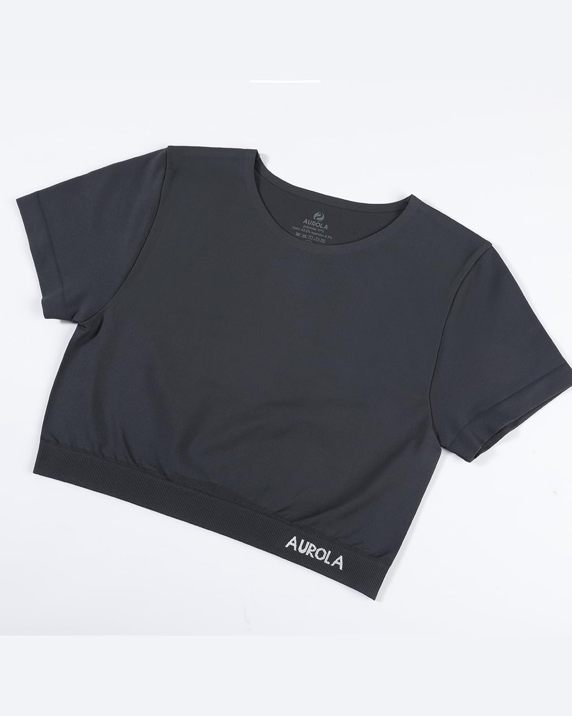 AUROLA Essentials Seamless Short Sleeve Crop Top for Women Workout Active Comfort Athletic Shirts Tee - Image 2