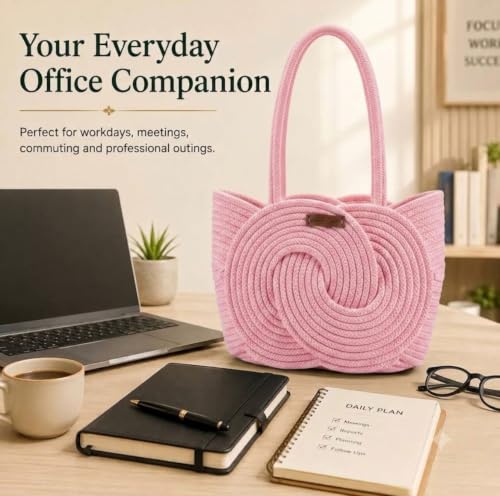 Image of Handbag for Women | Handmade Natural Cane & Dry Grass Tote Bag | Stylish Shoulder Bag for Women | Ladies Purse for Office, Travel & Daily Use | Gift for Women