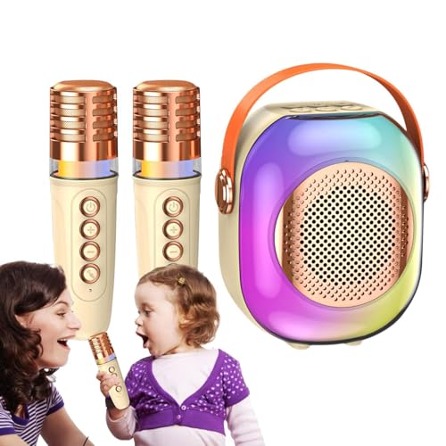 Pequeña máquina de karaoke para,máquina portátil de karaoke para - Micrófonos incluidos Máquina de karaoke | Máquina de karaoke de bajo pesado para amantes del canto, para dormitorio y escena
