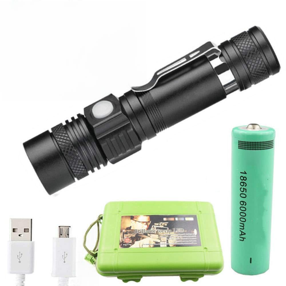 Lampe torche LED T6 rechargeable zoomable pour vélo