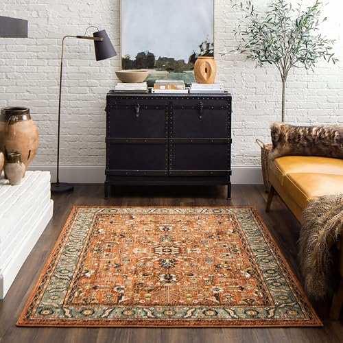 Mohawk Home Celine Traditional Ornamental Clay 8' X 10' Area Rug Perfect for Living Room, Dining Room, Office, Kitchen, Entryway, Hallway