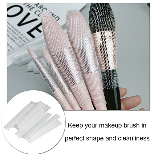 100 Pieces Makeup Brush Protectors Expandable Makeup Brush Nets Reusable Makeup Brush Meshes For Women And Girls Storing Cosmetic Brushes #TOP2