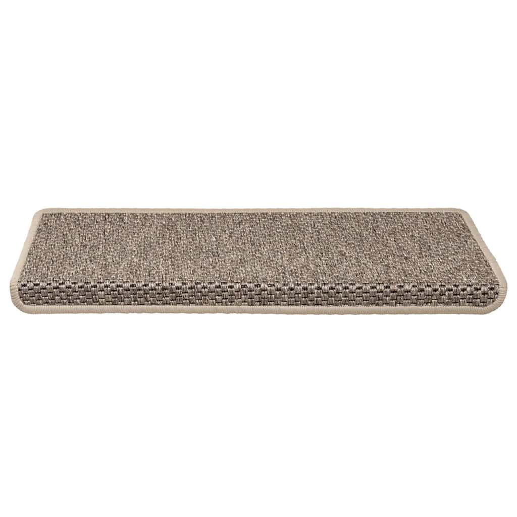 Générique Naklejki na schody 30 sztuk 65x21x4 cm Ciemnobeżowa, antypoślizgowa tkanina sizalowa, nadająca się do prania i składania, chronią stopnie przed poślizgiem i zużyciem, z tasiemkami