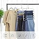 SONGMICS Hosenbügel platzsparend, 3er Set Mehrfach-Kleiderbügel aus Metall, rutschfeste Polsterung, schwenkbare Hosenstege, für je 5 Jeans, Anzughosen, Schals, Krawatten, silbern-schwarz CRI041BK