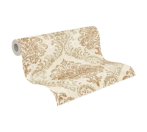 Livingwalls Travel Styles Non-Woven Wallpaper, Baroque Look in White and Gold - Image 4